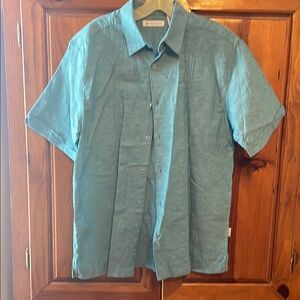 Cubavera Blue Casual Button Down Shirt